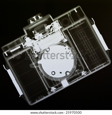 x-ray of a plastic toy camera