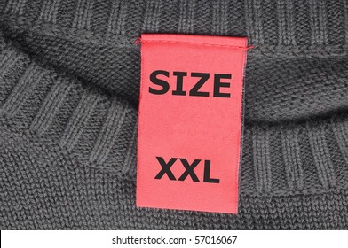 xxl size or extra large on fashion label tag