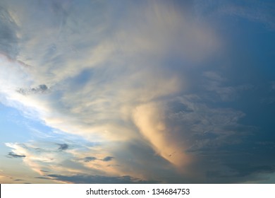 XXXL Evening sky panorama. Very high resolution, multi-frame composite.