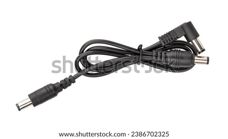 y power cable splitter path isolated on white