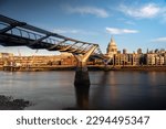 The Y shaped Millennium Bridge and St Paul