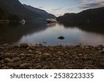 Yacht anchored for the night off the shores of Granite Falls