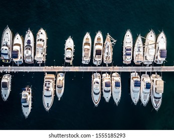 Yacht Marina Aerial Drone Views 