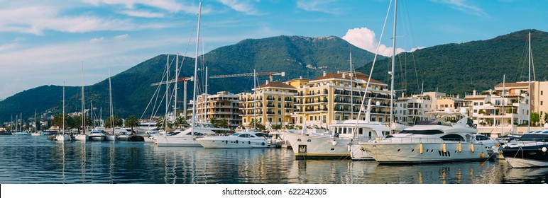 Yacht Porto Montenegro. Elite Marina Of Tivat In Montenegro