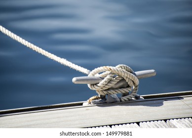Yacht rope cleat detail image