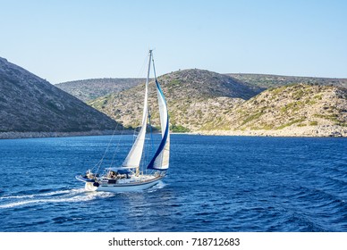 Yacht is sailing near the Agathonisi Island in Greece - Powered by Shutterstock