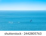 yacht sailing off the coast of morito, hayama town, miura district, kanagawa prefecture,
