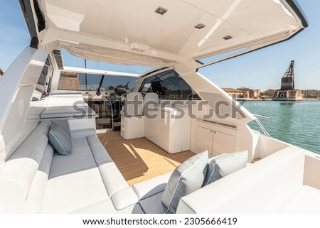 yacht view on board on the sea