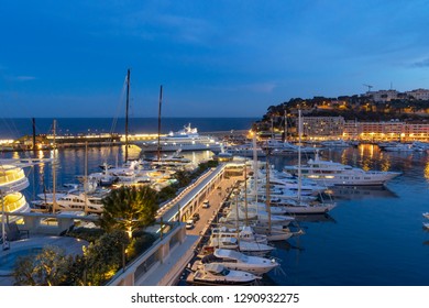 Yachts and boats in Monaco Marina Port Hercule