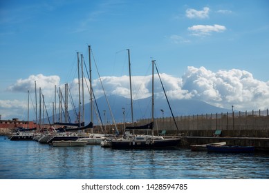 YACHTS ON THE BACKGROUND OF THE TIRREN SEA