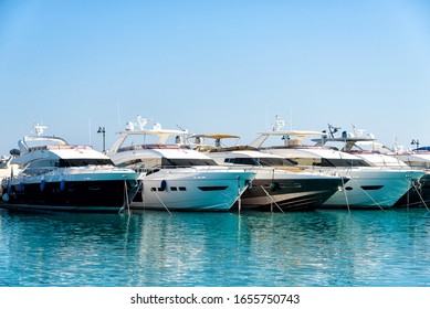 Yachts Parked At The Marina