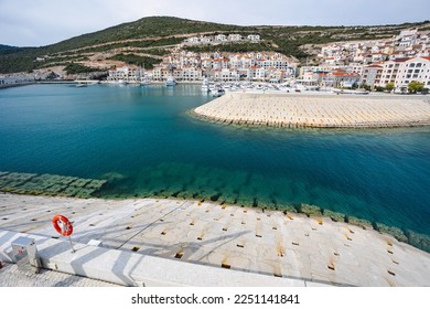 Yachts under blue sky moored in the protected bay of the Adriatics. - Shutterstock ID 2251141841