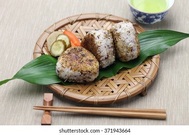 Yaki Onigiri, Grilled Rice Balls, Japanese Food