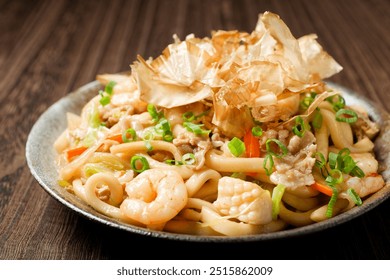 Yaki udon. stir-fried udon noodles - Powered by Shutterstock