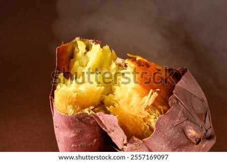 Similar – Image, Stock Photo Baked sweet potato with vegetable filling.