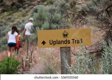 Yakima, Washington / USA - June 3, 2012:  Family Hike On The Uplands Trail Of Cowiche Canyon Conservancy 