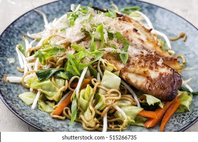 Yakisoba Noodles With Fish Teriyaki