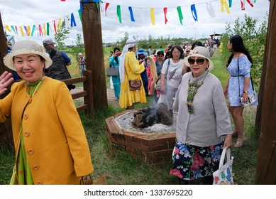 Yakutsk, Russia – June 23rd 2018. A Traditional Yysah Festive Ceremony Of Meeting Summer By Yakut People