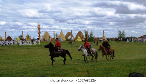 Yakutsk, Russia – June 23rd 2018. A Traditional Yysah Festive Ceremony Of Meeting Summer By Yakut People