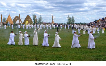 Yakutsk, Russia – June 23rd 2018. A Traditional Yysah Festive Ceremony Of Meeting Summer By Yakut People