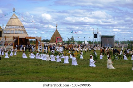 Yakutsk, Russia – June 23rd 2018. A Traditional Yysah Festive Ceremony Of Meeting Summer By Yakut People