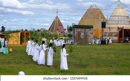 Yakutsk, Russia – June 23rd 2018. A Traditional Yysah Festive Ceremony Of Meeting Summer By Yakut People