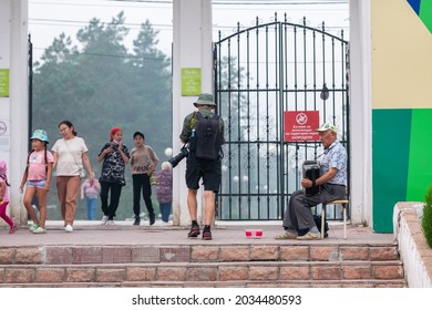 Yakutsk, Sakha Republic, Russia-August 01 2021: Living In A Smoky City