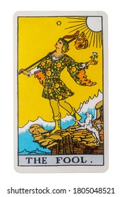 Yala Province, Thailand 29 August 2020. Illustrative Editorial Tarot Cards, The Fool.