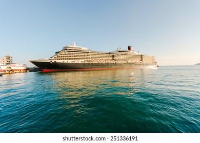 YALTA, UKRAINE - OCTOBER 7: Cunard Liner Queen Elizabeth Arrived In The Seaport City Of Yalta On October 7, 2012 In Yalta, Ukraine.