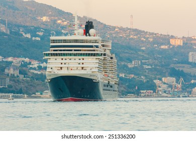 YALTA, UKRAINE - OCTOBER 7: Cunard Liner Queen Elizabeth Arrived In The Seaport City Of Yalta On October 7, 2012 In Yalta, Ukraine.