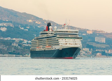 YALTA, UKRAINE - OCTOBER 7. Cunard Liner Queen Elizabeth Arrived In The Seaport City Of Yalta On October 7, 2012 In Yalta, Ukraine.