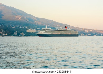 YALTA, UKRAINE - OCTOBER 7: Cunard Liner Queen Elizabeth Arrived In The Seaport City Of Yalta On October 7, 2012 In Yalta, Ukraine.