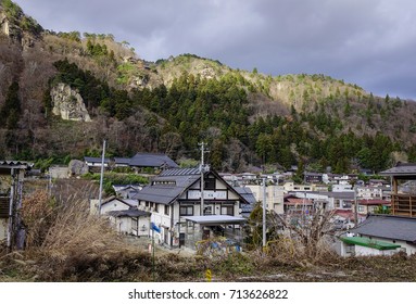 Yamadera, Japan - Dec 5, 2016. Mountain Village In Yamadera, Japan. Yama-dera Is About A Twenty-minute Train Ride (Senzan Line) Northeast Of Yamagata City.