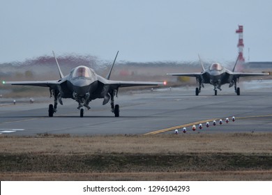 Yamaguchi, Japan - March 23, 2017:United States Marine Corps (USMC) Lockheed Martin F-35B Lightning II From VMFA-121 'Green Knights'.