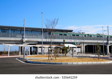 YAMAMOTO, MIYAGI/JAPAN DECEMBER 13 : Joban Line Sakamoto Station on December 13, 2016 in Yamamoto, Miyagi, Japan. On Mar11, 2011, repeal by tsunami damage. On Dec10, 2016, resume business.

