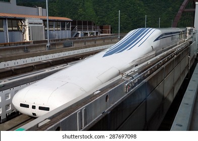 Yamanashi, Japan - June 12: Linear Motor High Speed Train Maglev L-0 In Yamanashi Test Line In Japan, June 12, 2015. JR Tokai Is Planning To Build Commercial Line From Tokyo To Nagoya By 2027.