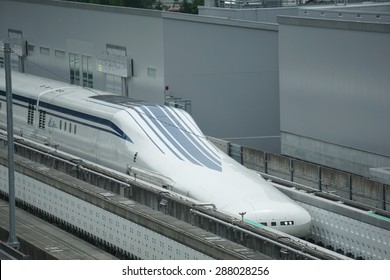 Yamanashi, Japan - June 12: Linear Motor High Speed Train Maglev L-0 In Yamanashi Test Line In Japan, June 12, 2015. JR Tokai Is Planning To Build Commercial Line From Tokyo To Nagoya By 2027.