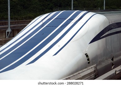 Yamanashi, Japan - June 12: Linear Motor High Speed Train Maglev L-0 In Yamanashi Test Line In Japan, June 12, 2015. JR Tokai Is Planning To Build Commercial Line From Tokyo To Nagoya By 2027.