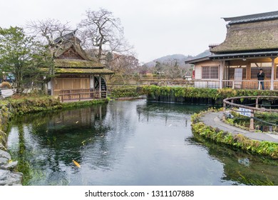 YAMANASHI, JAPAN - NOVEMBER 13, 2018: Day scene of Oshino Hakkai, A small traditional japanese village near mount Fuji, Yamanashi, Japan - Shutterstock ID 1311107888