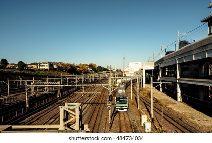 A Yamanote Line E231-500 Series EMU Headed For Tokyo And Shinagawa,JR Train Yamanote Line When Come To Nippori Station Take On 11 September 2016