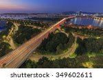 Yanghwa Bridge called point of cello shape at nigh in South Korea.