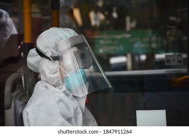 Yangon City /Myanmar 9th August,2020 :  During The COVID-19 Pandemic, A Health Worker From Yangon Wears Personal Protective Equipment.