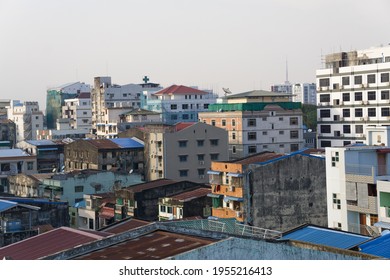 Yangon, Myanmar - April 13 2021: Homes For Myanmar People Lifestyle Of Living 