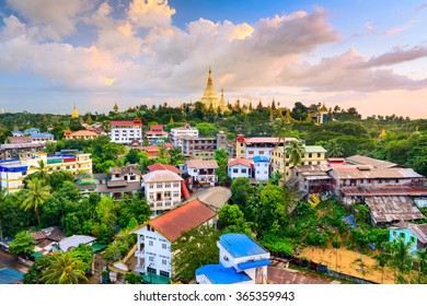 Yangon, Myanmar City Skyline.