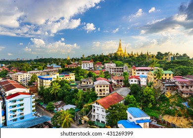 Yangon, Myanmar City Skyline.