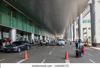 Yangon, Myanmar - Feb 1, 2017. Passenger Pickup Area Of Yangon Airport (RGN). The Airport Is The Primary And Busiest International Airport Of Myanmar.