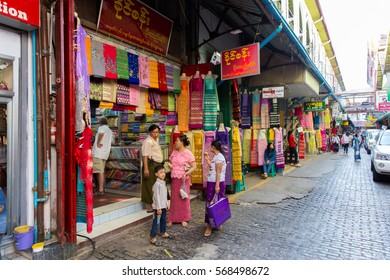 YANGON, MYANMAR - JAN 15: Bogyoke Aung San Market Formerly Scott's Market Is A Major Bazaar Located In Pabedan Township On January 15,2017 In Yangon, Myanmar. Scott's Market Was Built In 1926.