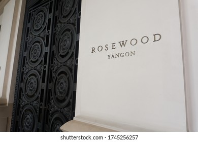 Yangon, Myanmar - May 30 2020: Rosewood Hotel Yangon ( Front View )