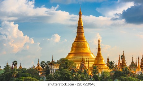 Yangon, Myanmar view of historic Shwedagon Pagoda in the afternoon. - Powered by Shutterstock