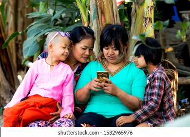 Yangon Myanmar(Country)- People Interest Her Hand Phone, 17/08/2019